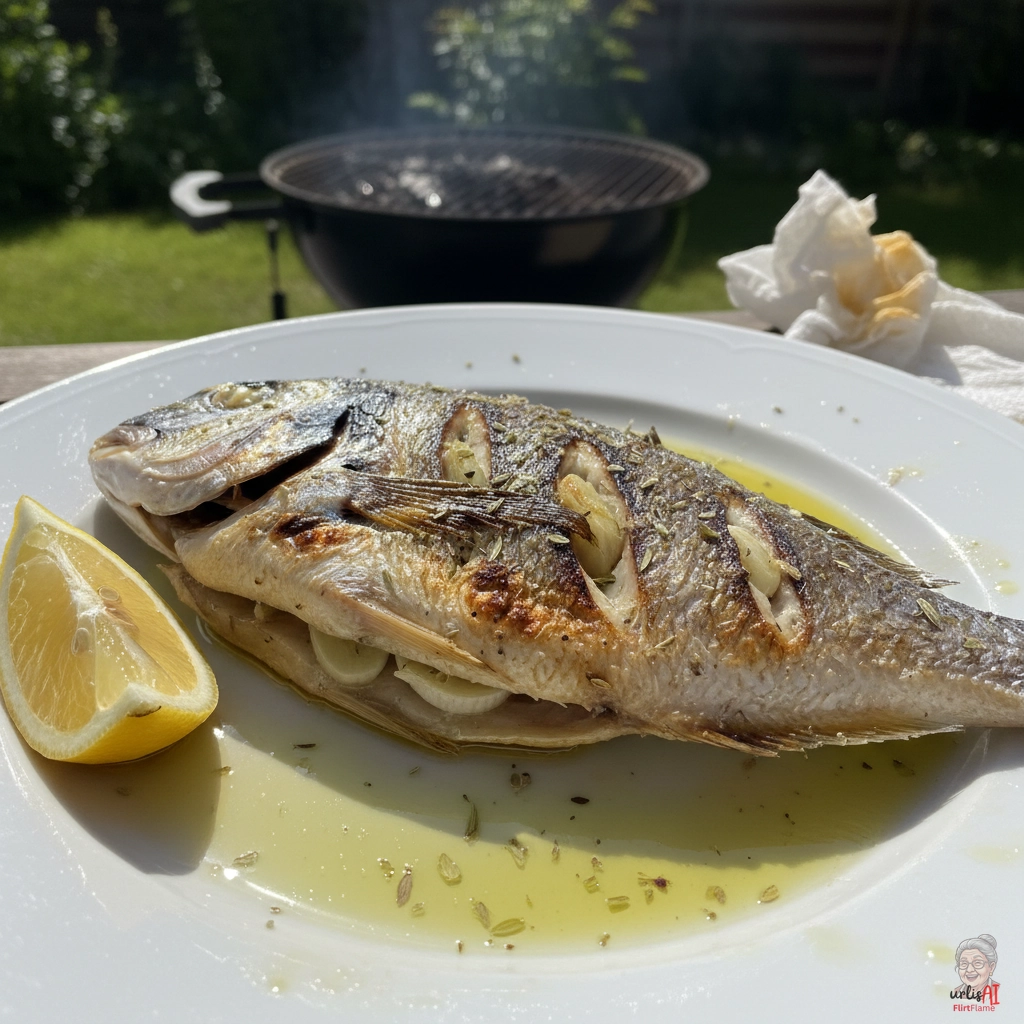 Ägäis Golddorade — Kohlegrill