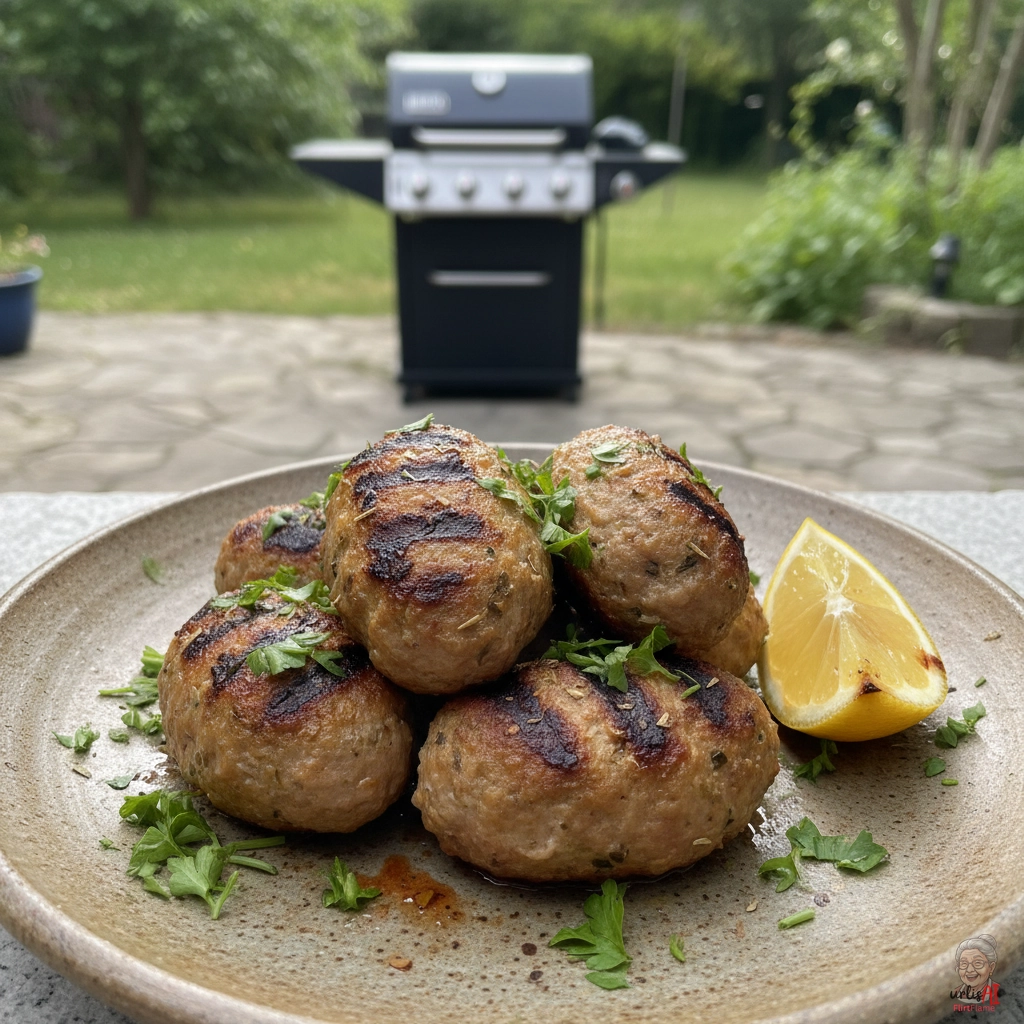 Ägäis Kalbskeftedes — Gasgrill
