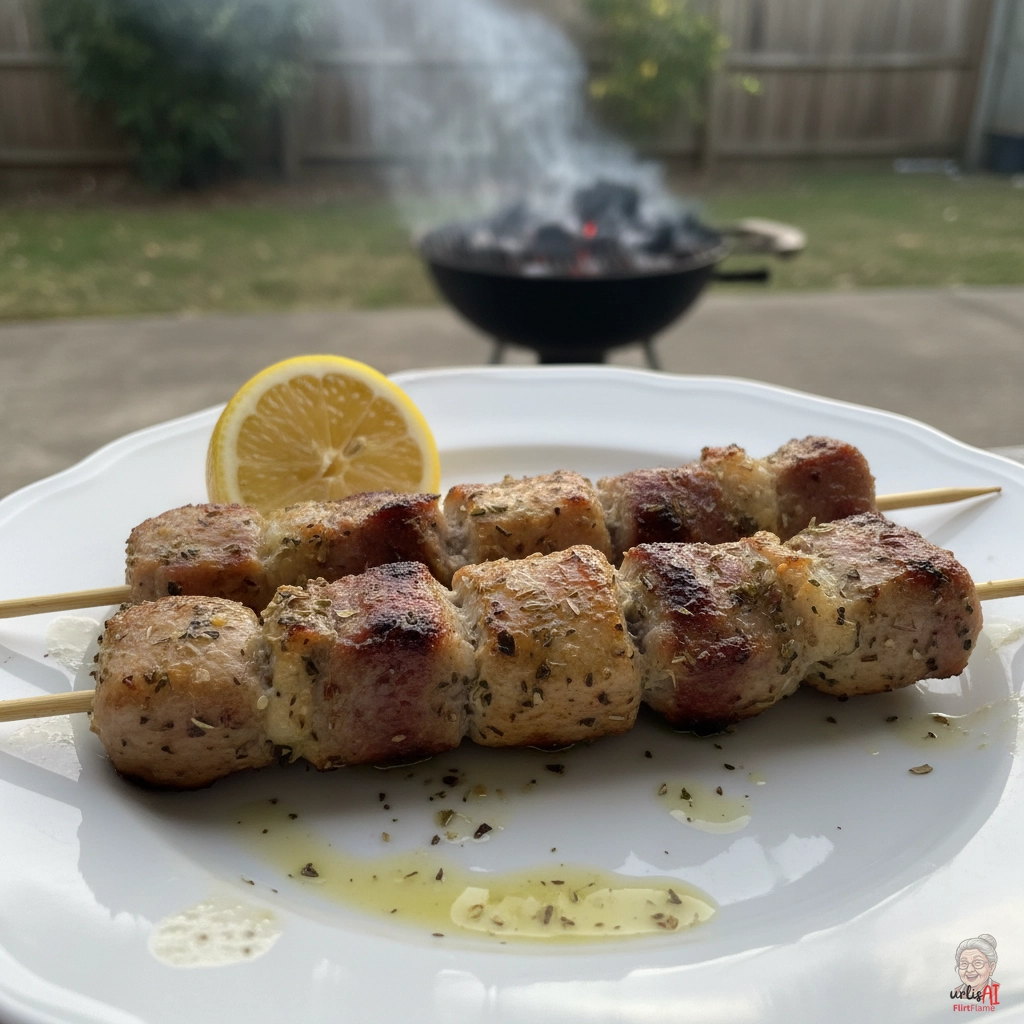 Ägäis Lammsouvlaki — Kohlegrill