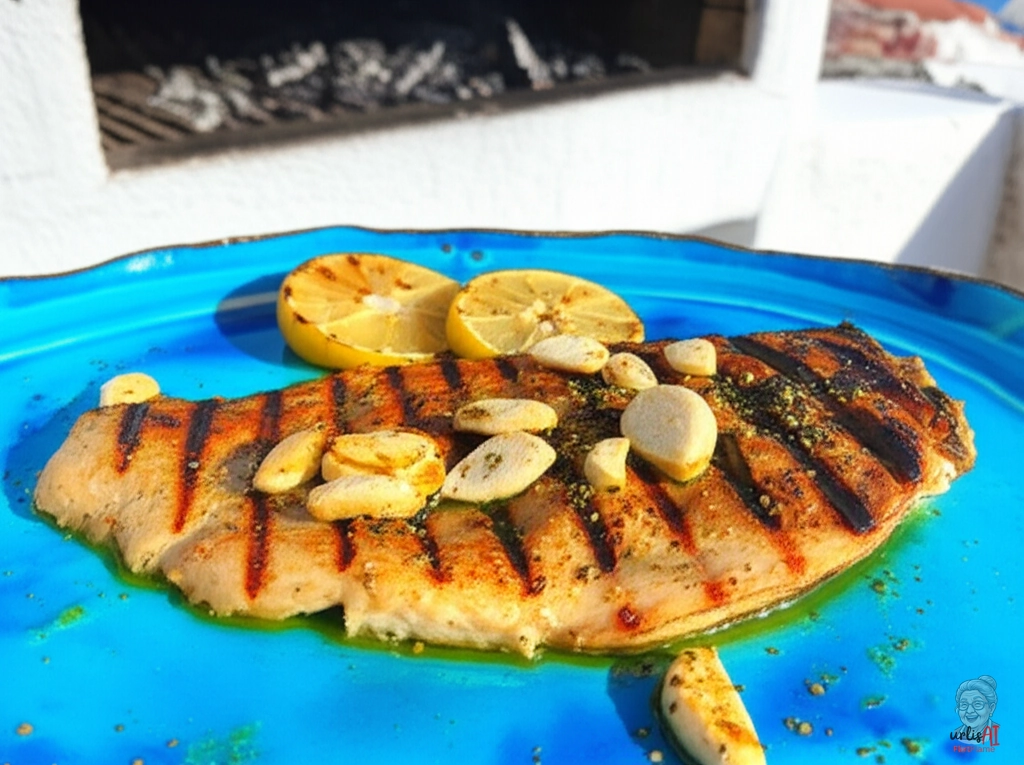 Ägäis Zitronenforelle — Kohlegrill