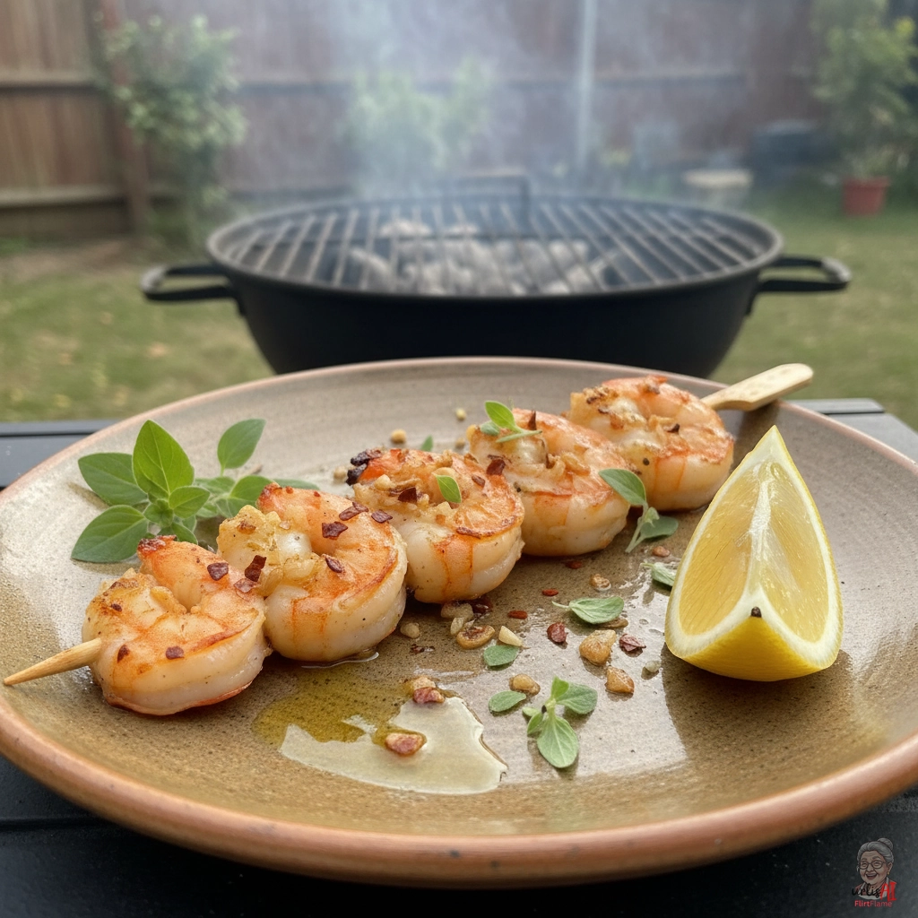 Aglio Feuergarnelen — Kohlegrill