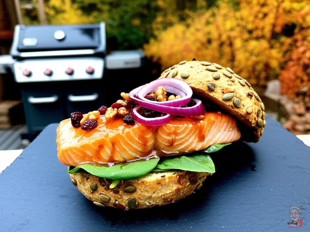 Ahorn Lachs Burger — Gasgrill