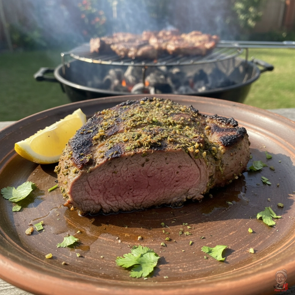 Algiers Korianderlammkeule — Kohlegrill