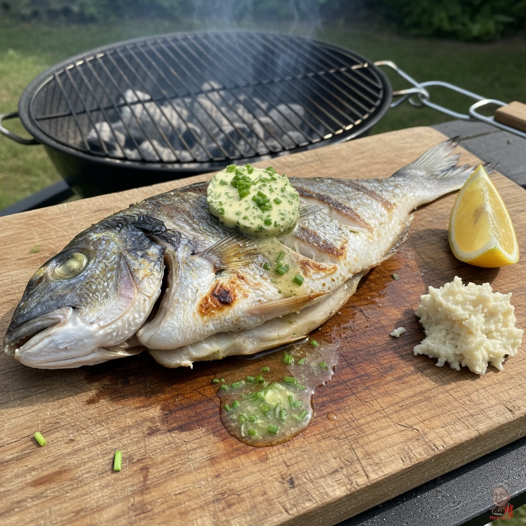Alpine Kräuterdorade — Kohlegrill