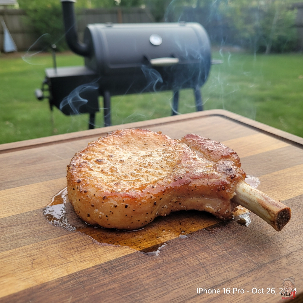 Apfelholz Rauchkoteletts — Smoker