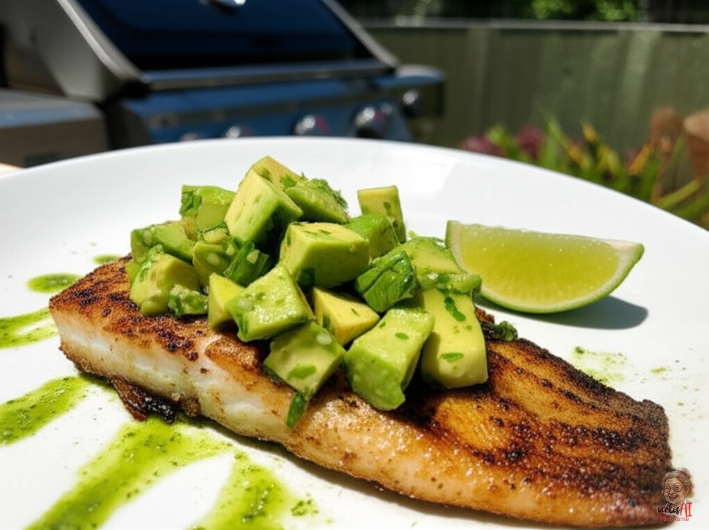 Avocadowelle Forelle — Gasgrill