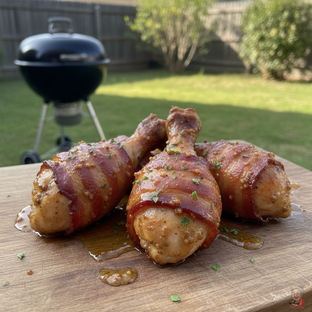 Bacon Wrapped Drumsticks — Kohlegrill