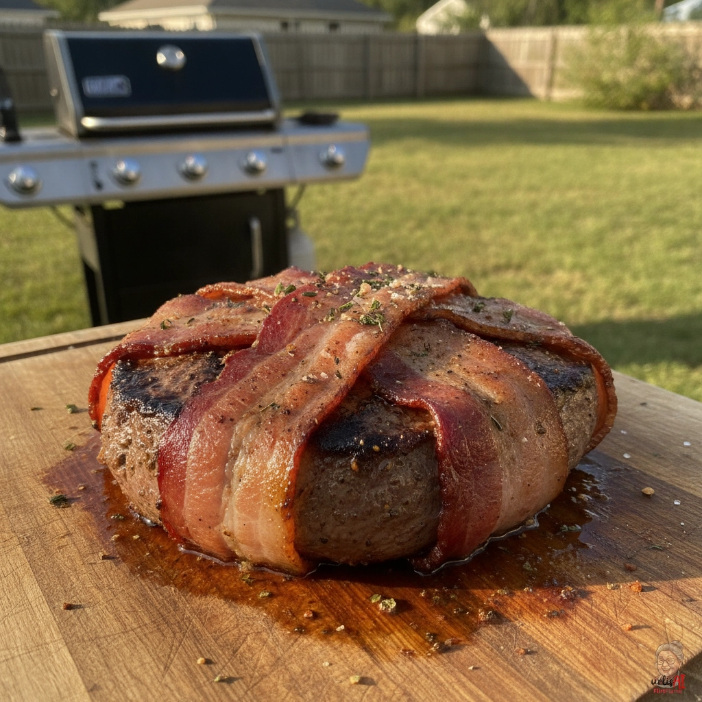 Bacon Wrapped Hacksteak — Gasgrill