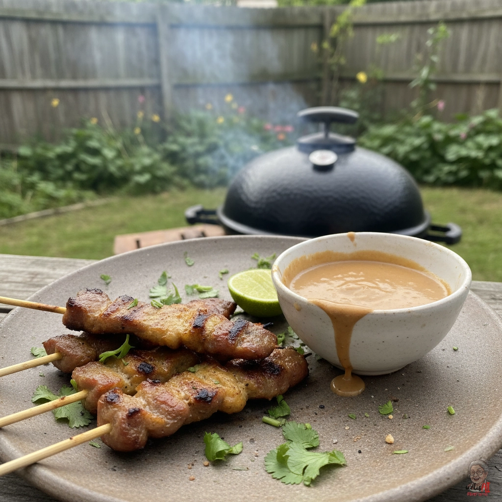 Bangkok Erdnussspieße — Kohlegrill