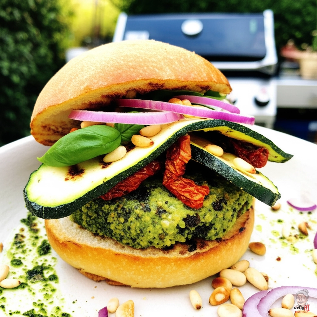 Basilikum Pesto Burger — Gasgrill