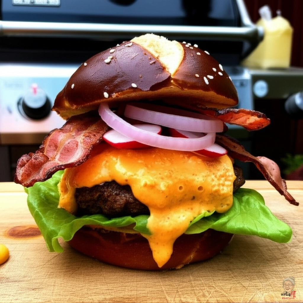 Bavarian Knot Burger — Gasgrill