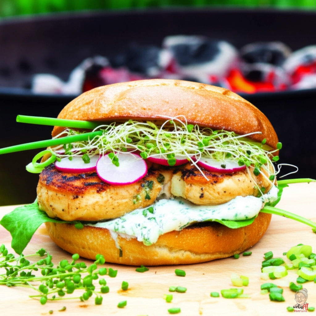 Bloom Fire Chicken Burger — Kohlegrill