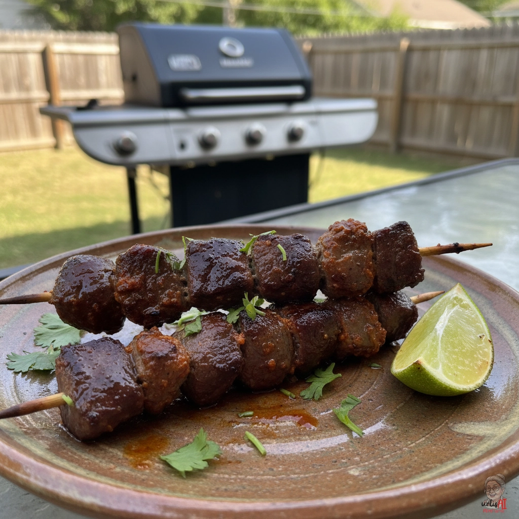 Bolivianische Herzspieße — Gasgrill