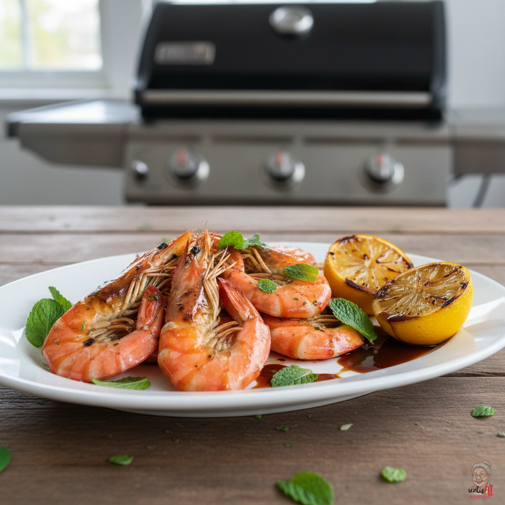 British Lemon Prawns — Gasgrill