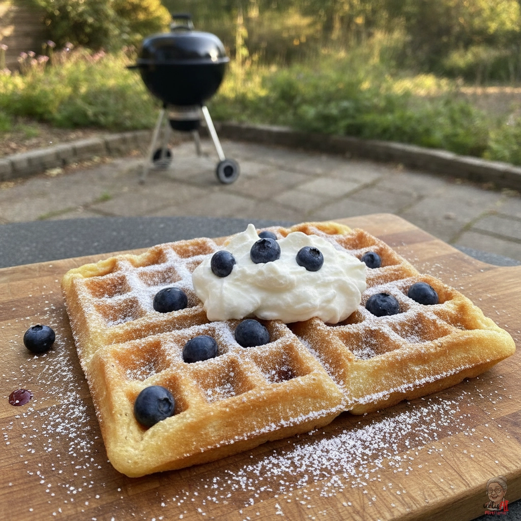 Brüsseler Schlagobers Waffel — Kohlegrill