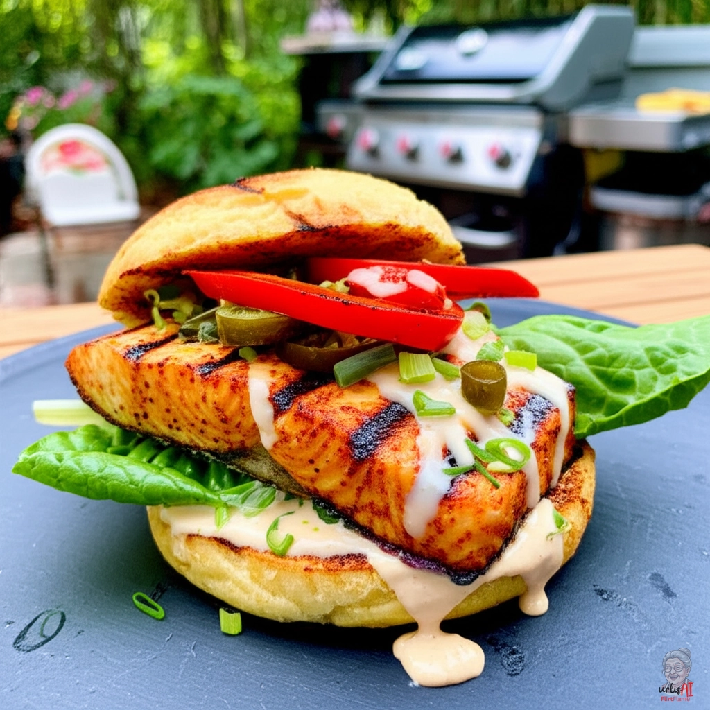 Cajun Lachs Burger — Gasgrill