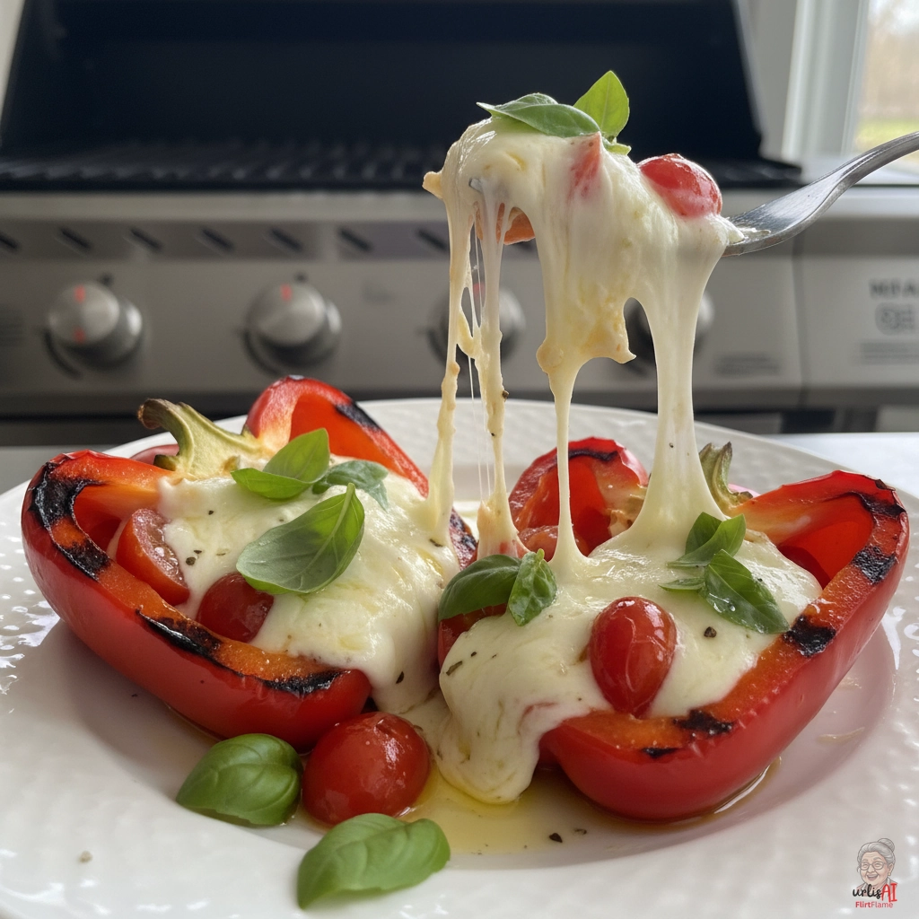 Caprese Paprikaschalen — Gasgrill