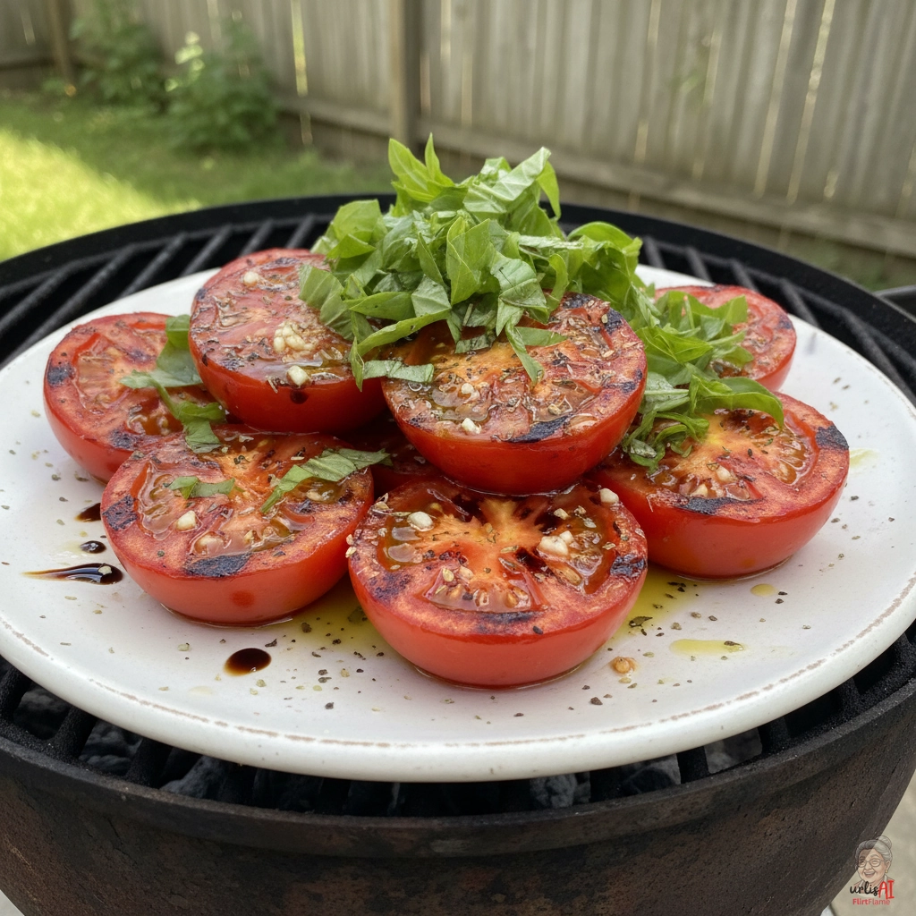 Capri Basilikumtomaten — Kohlegrill