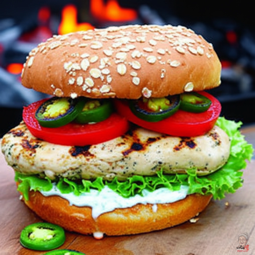 Charred Jalapeño Chicken Burger — Kohlegrill