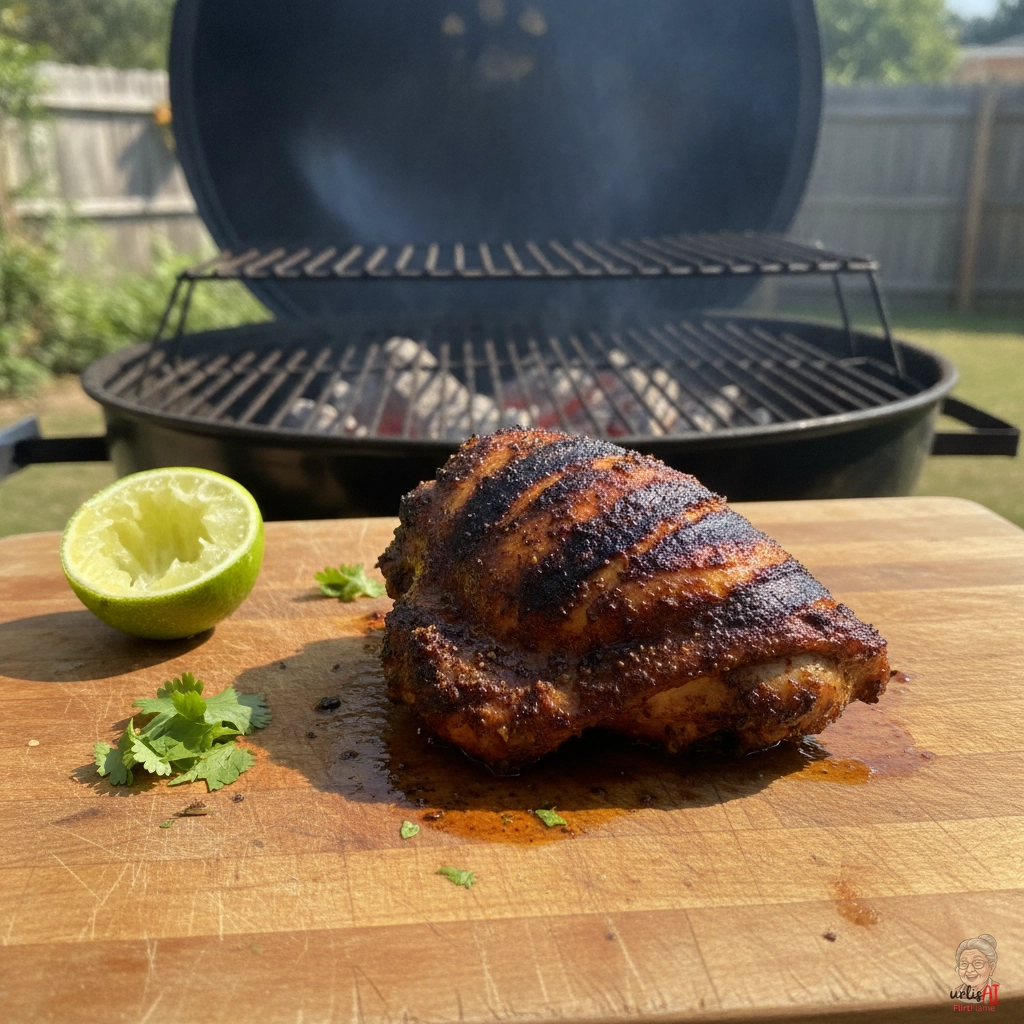 Charred Jerk Thigh — Kohlegrill