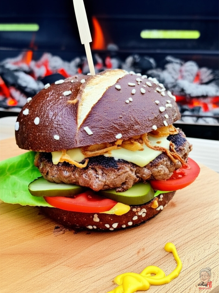 Charred Pretzel Burger — Kohlegrill