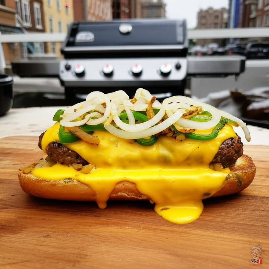 Cheesesteak Burger — Gasgrill