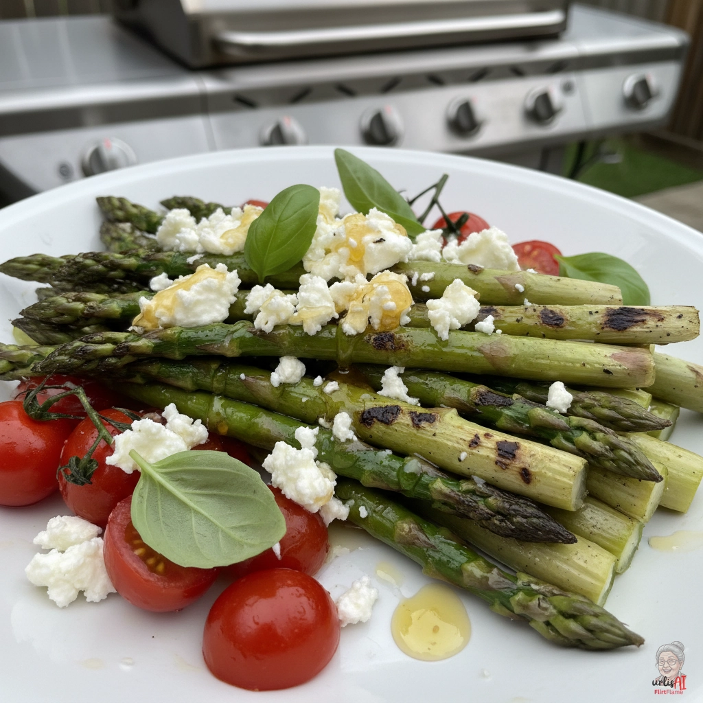 Chèvre Spargelbündel — Gasgrill