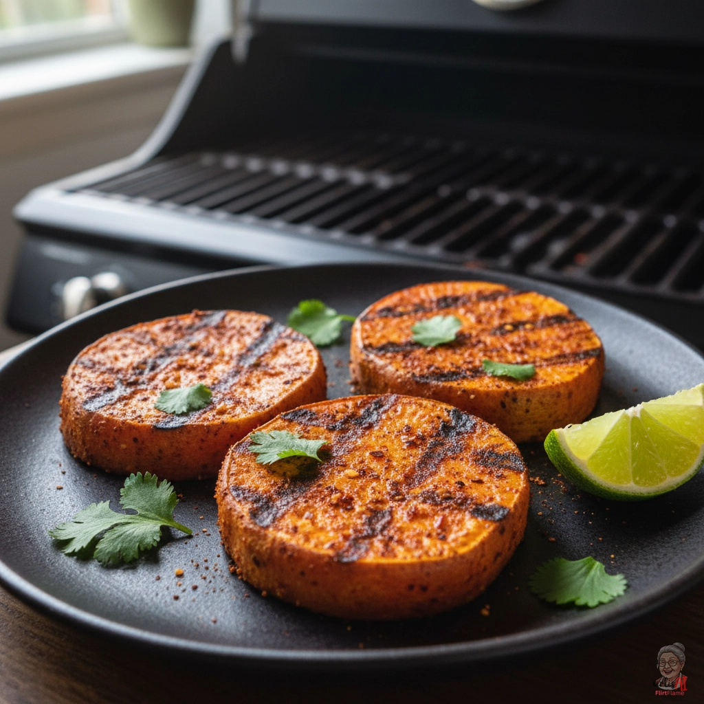 Chili Limetten Süßkartoffel — Gasgrill