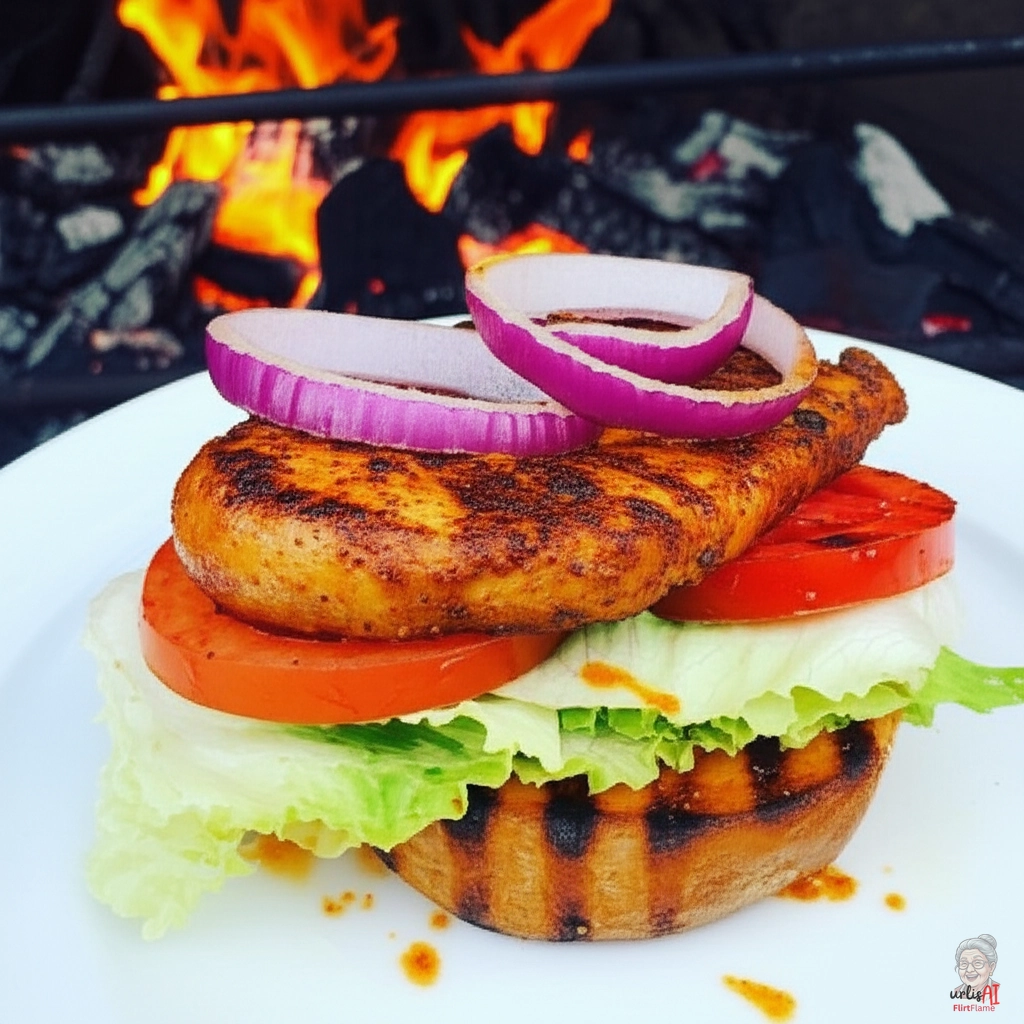 Colombian Fire Chicken Burger — Kohlegrill