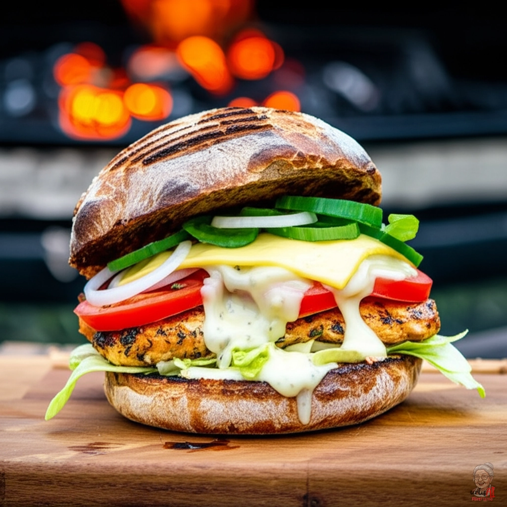 Country Fire Chicken Burger — Kohlegrill