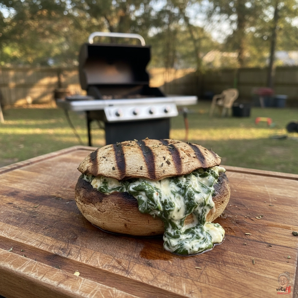 Creamy Spinach Portobello — Gasgrill