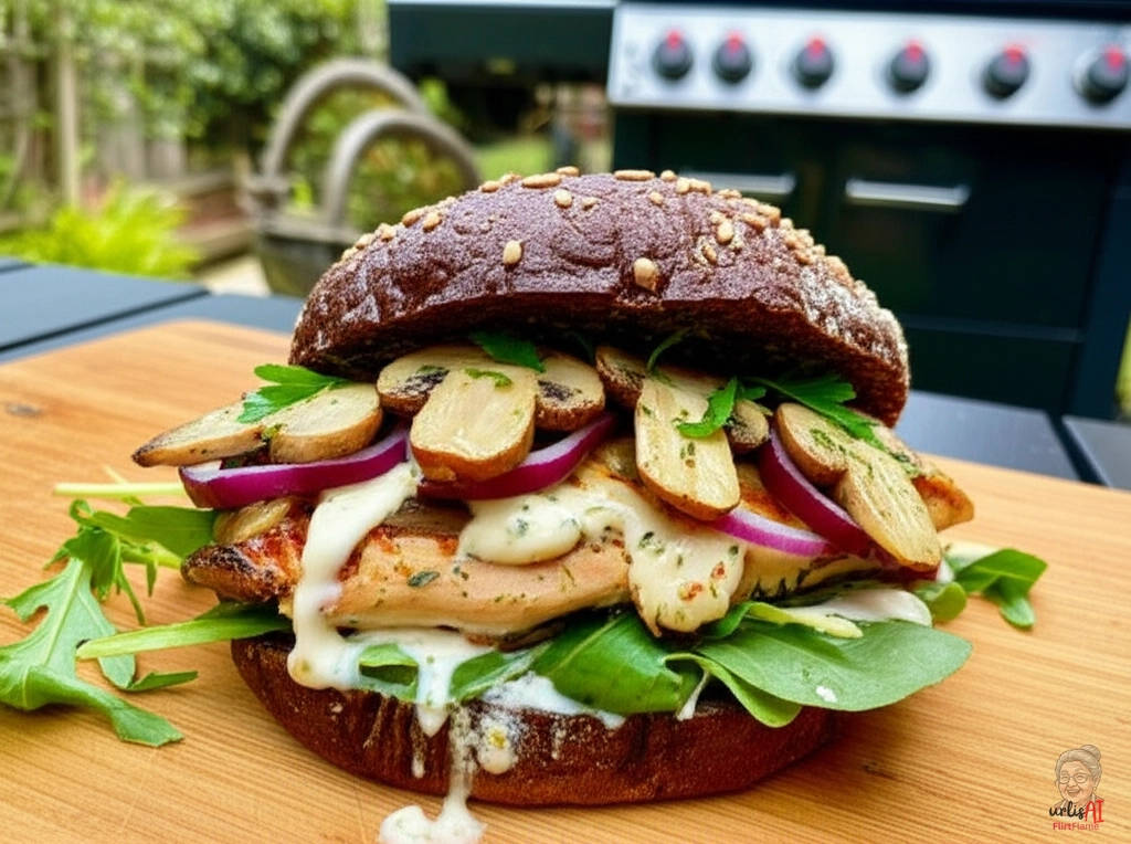 Cremiger Champignon Burger — Gasgrill