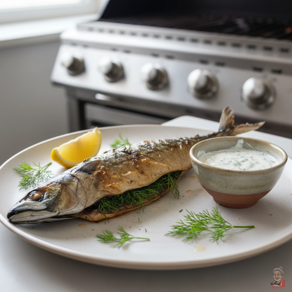 Dillfrische Grillmakrele — Gasgrill