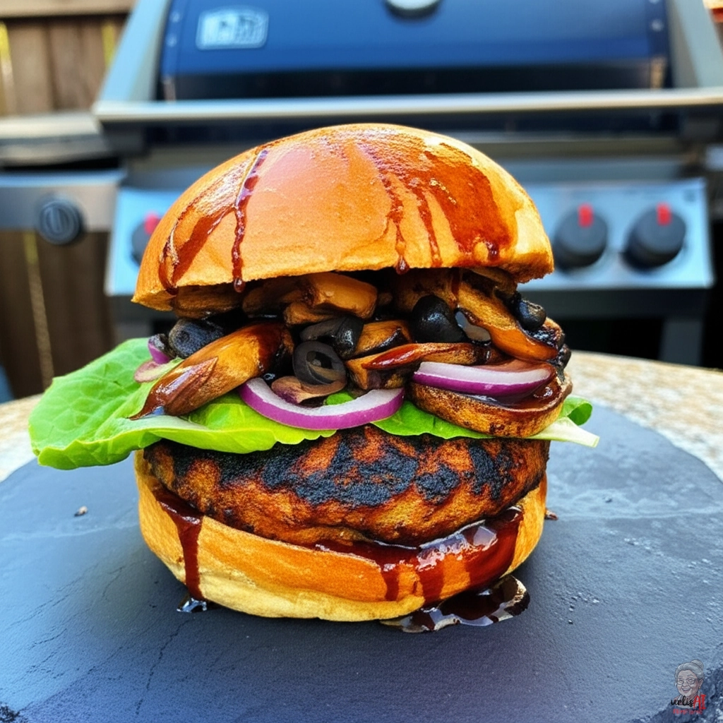 Dunkle Würze Burger — Gasgrill
