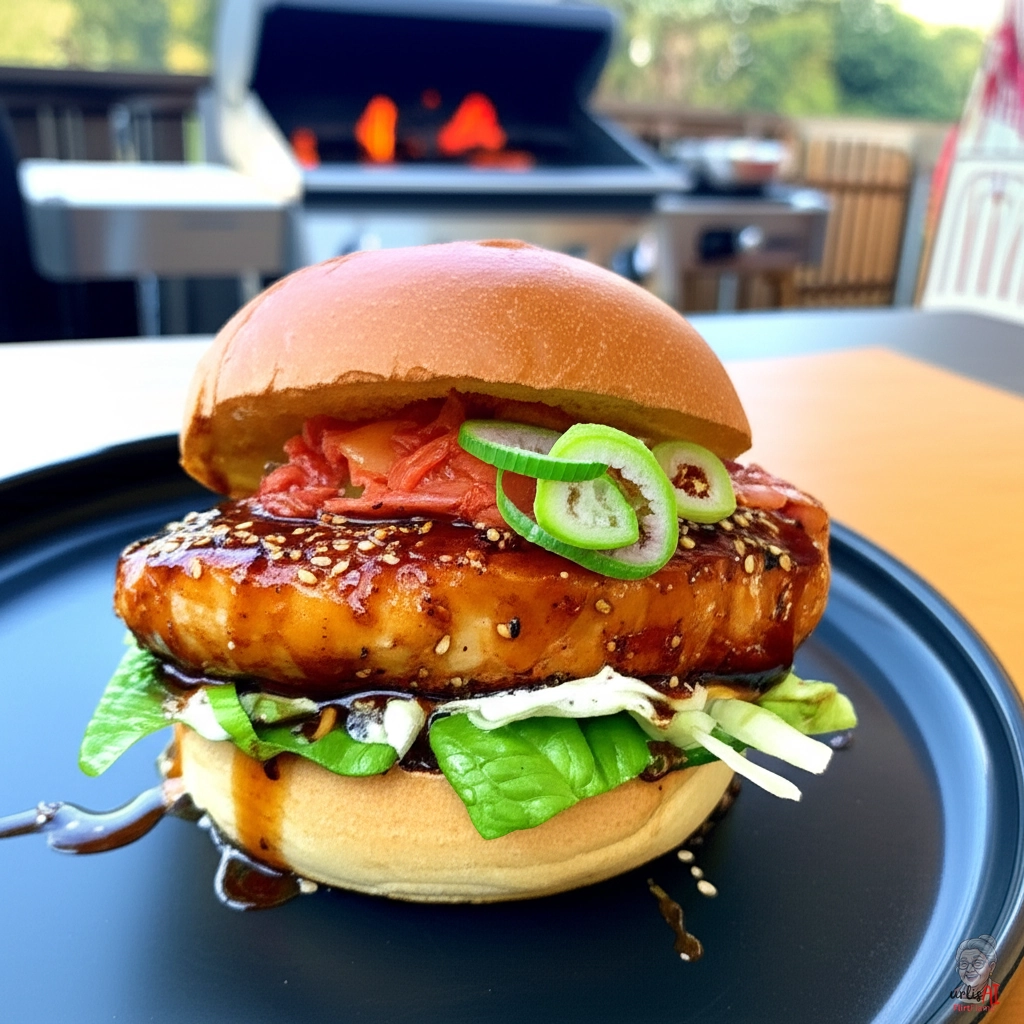East Meets West Chicken Burger — Gasgrill
