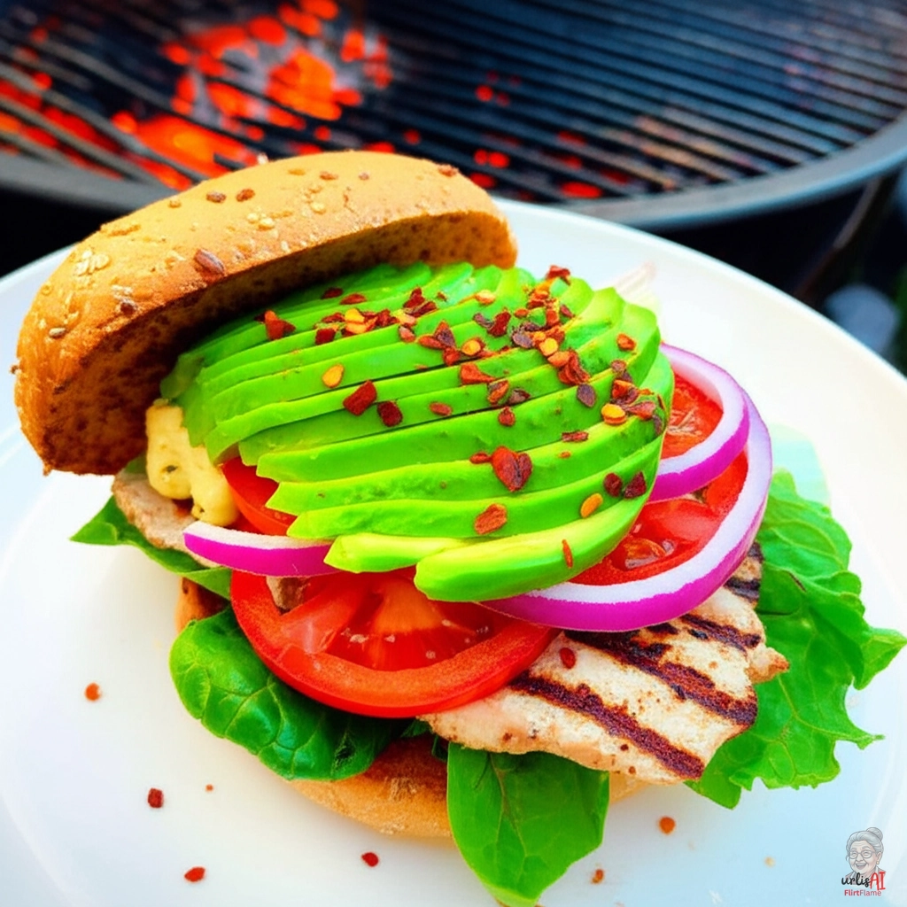 Ember Avocado Chicken Burger — Kohlegrill