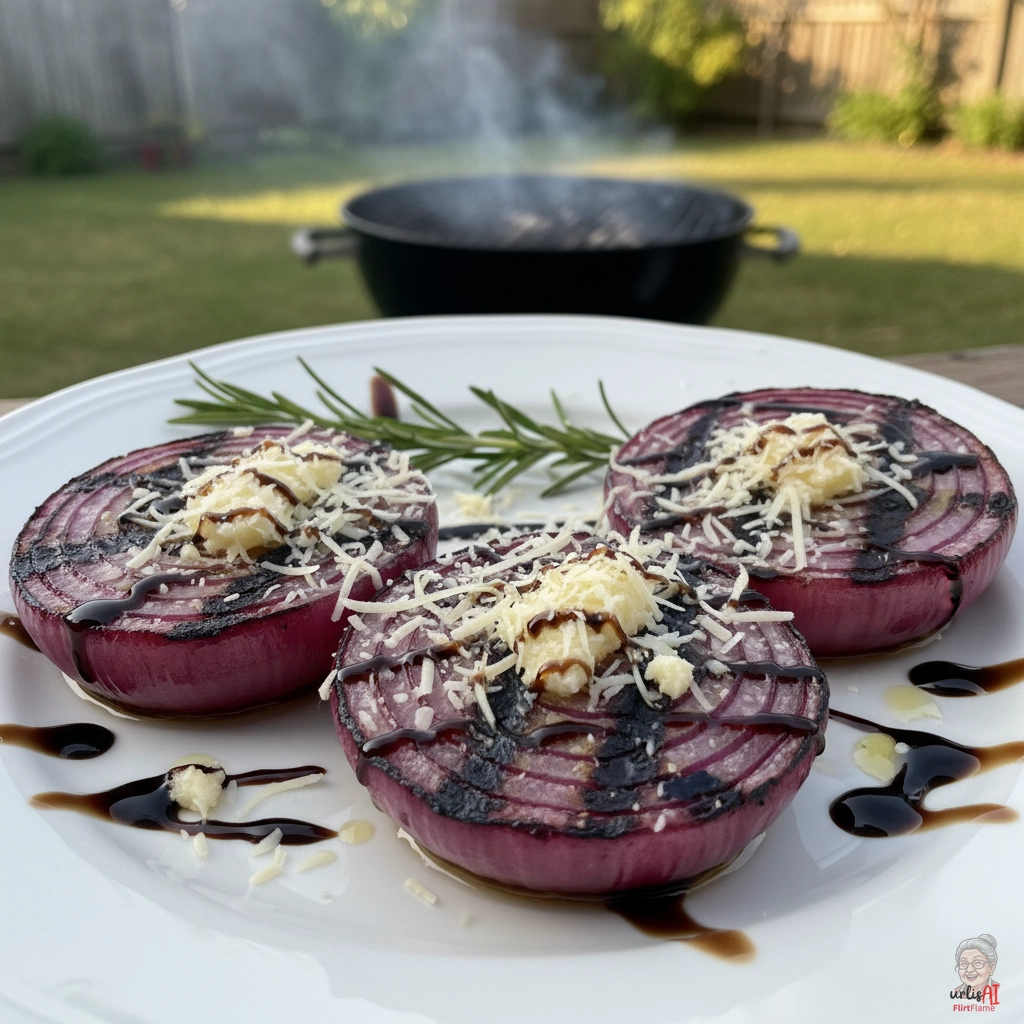 Ember Balsamico Zwiebelsteaks — Kohlegrill