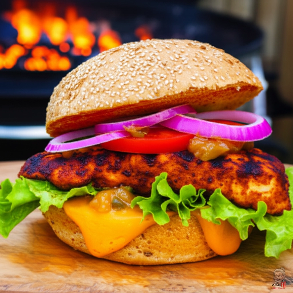 Ember Cheddar Chicken Burger — Kohlegrill
