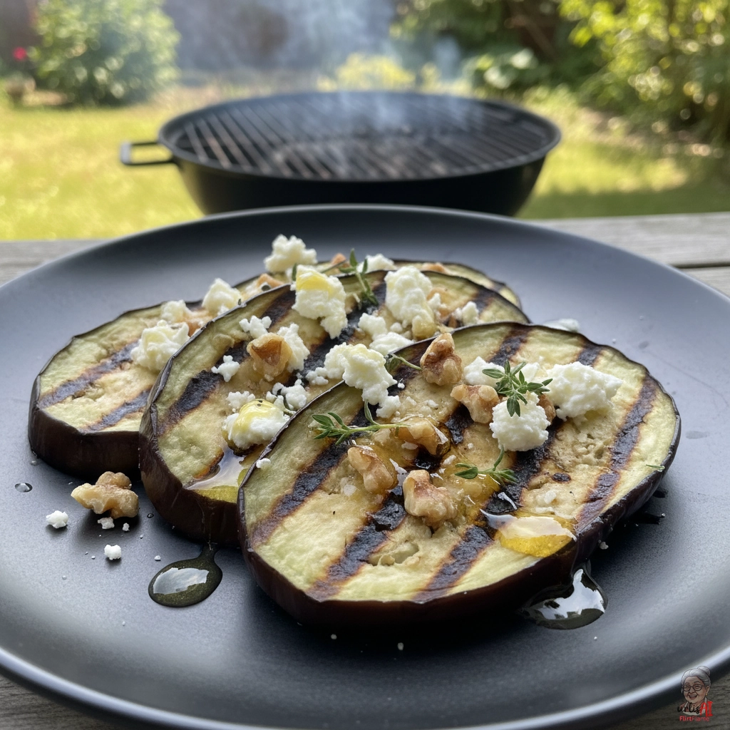 Ember Chèvre Auberginenfächer — Kohlegrill