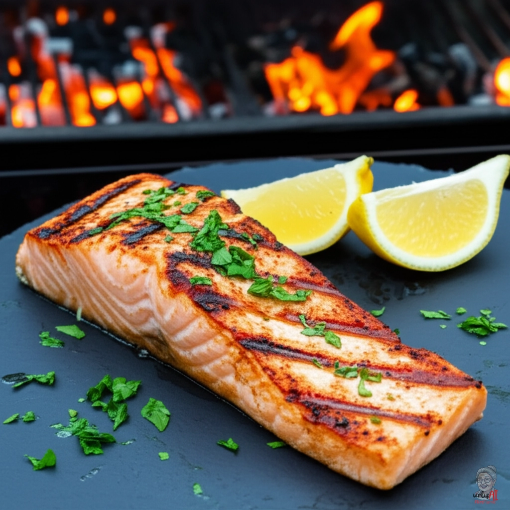Ember Lachs — Kohlegrill