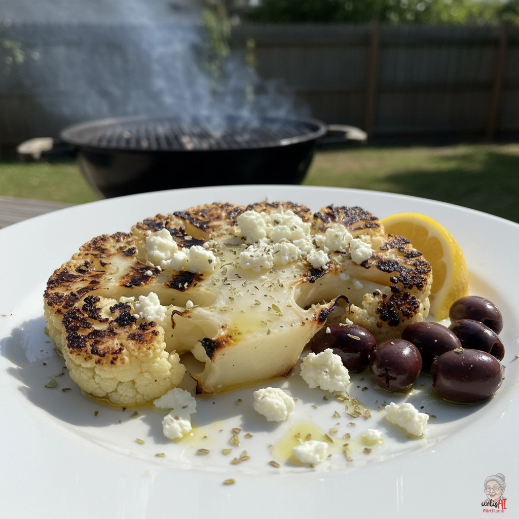 Ember Lemoni Blumenkohlsteaks — Kohlegrill