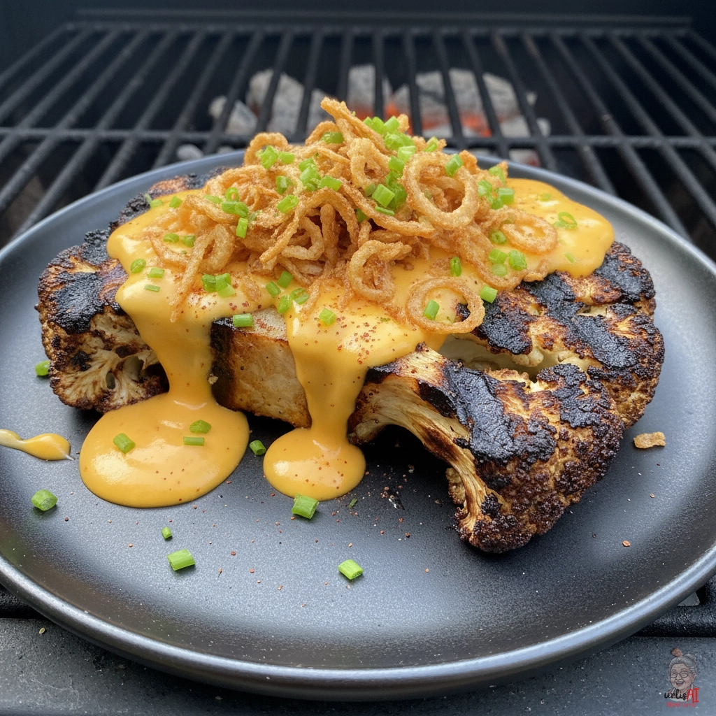 Ember Loaded Blumenkohlsteaks — Kohlegrill