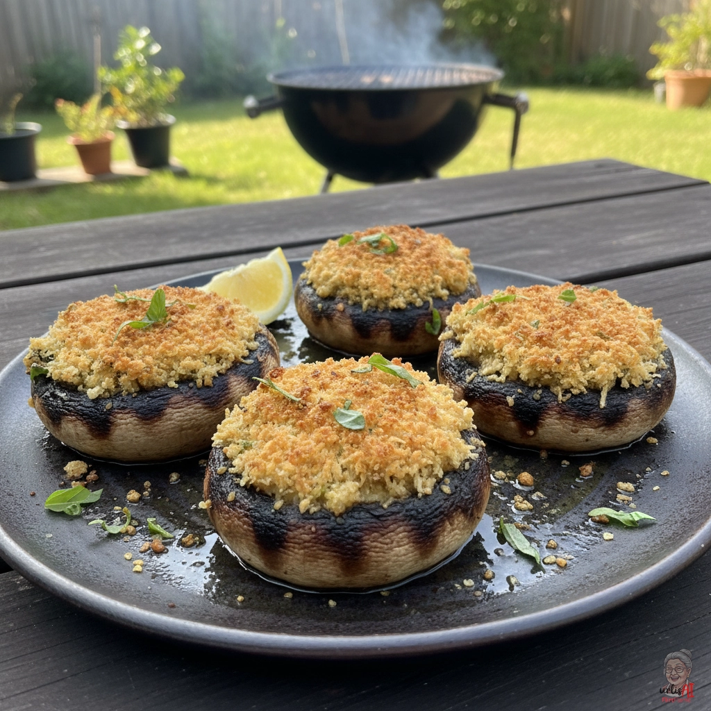 Ember Parmigiana Pilzköpfe — Kohlegrill