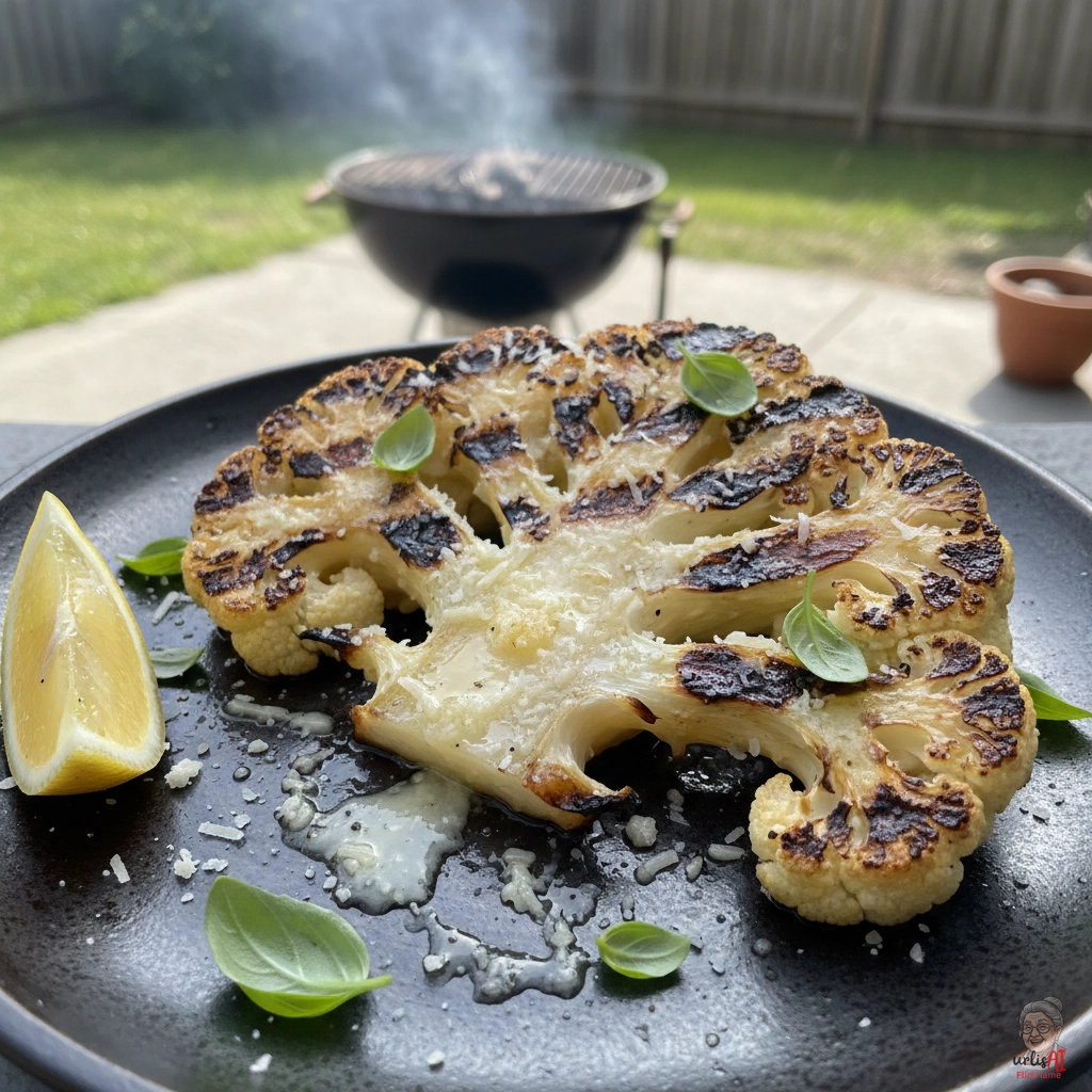 Ember Parmigiano Blumenkohlsteaks — Kohlegrill