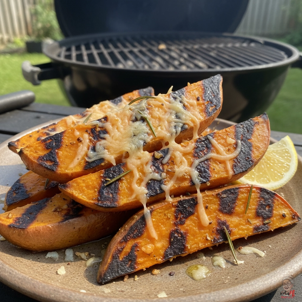 Ember Parmigiano Süßkartoffelwedges — Kohlegrill
