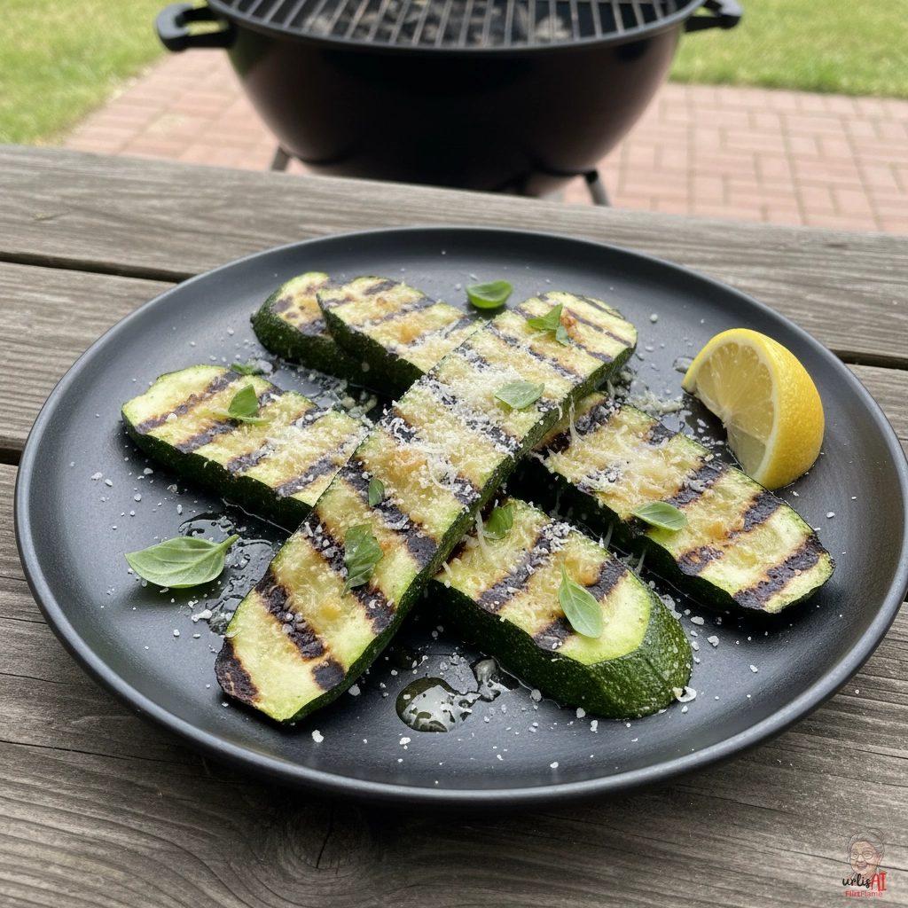 Ember Parmigiano Zucchini — Kohlegrill