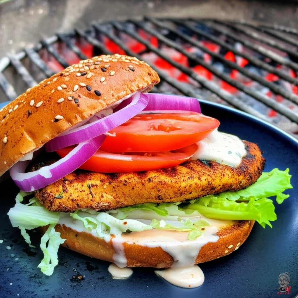 Ember Shawarma Chicken Burger — Kohlegrill