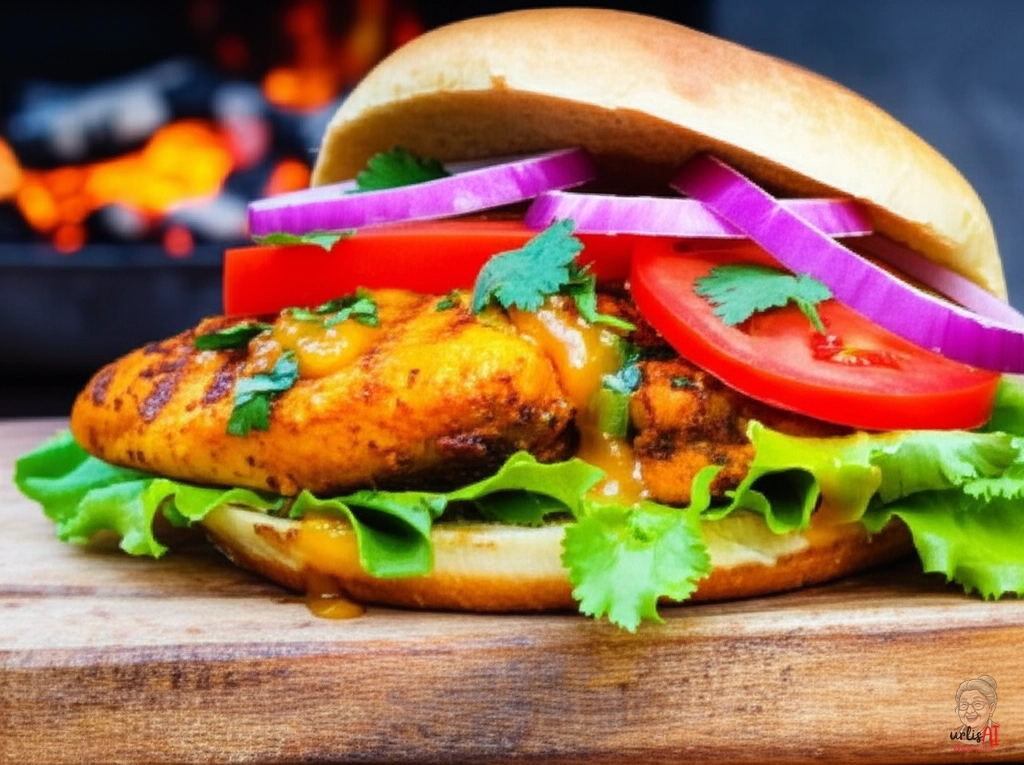 Ember Tikka Chicken Burger — Kohlegrill