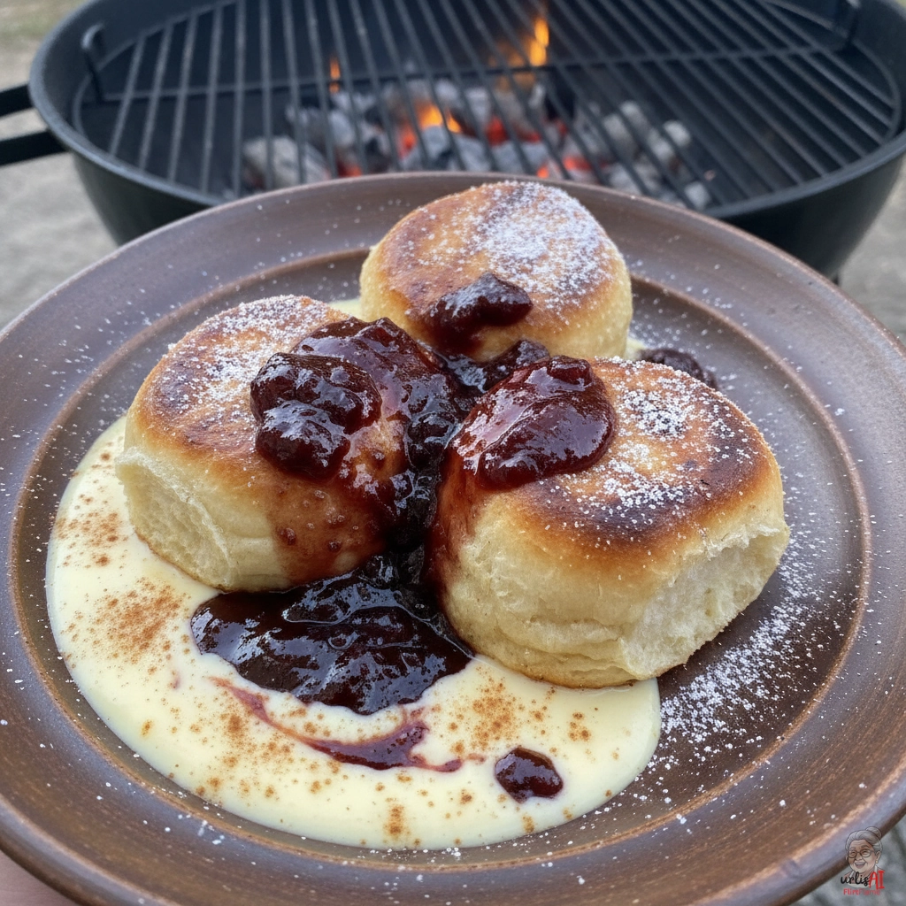 Ember Zwetschkenbuchteln — Kohlegrill