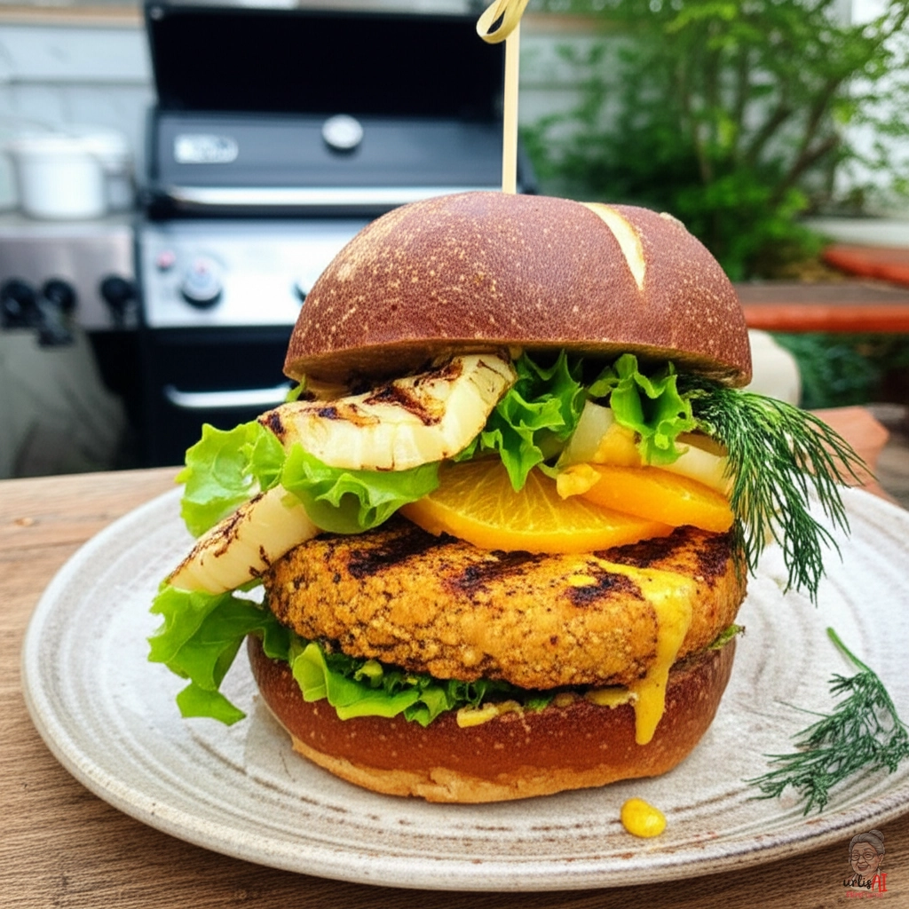 Fenchel Orange Burger — Gasgrill